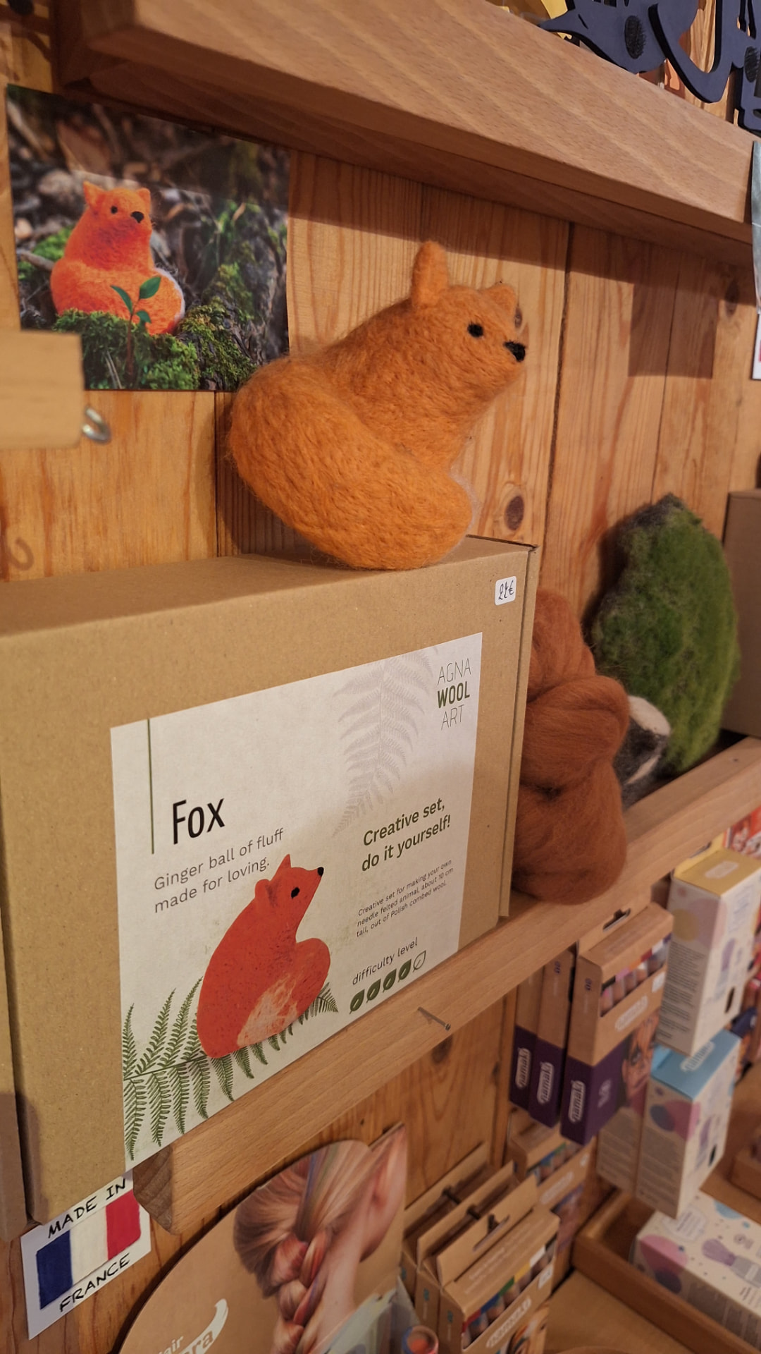 Kit créatif de feutrage à l'aiguille renard Agna Wool Art chez Luxiol