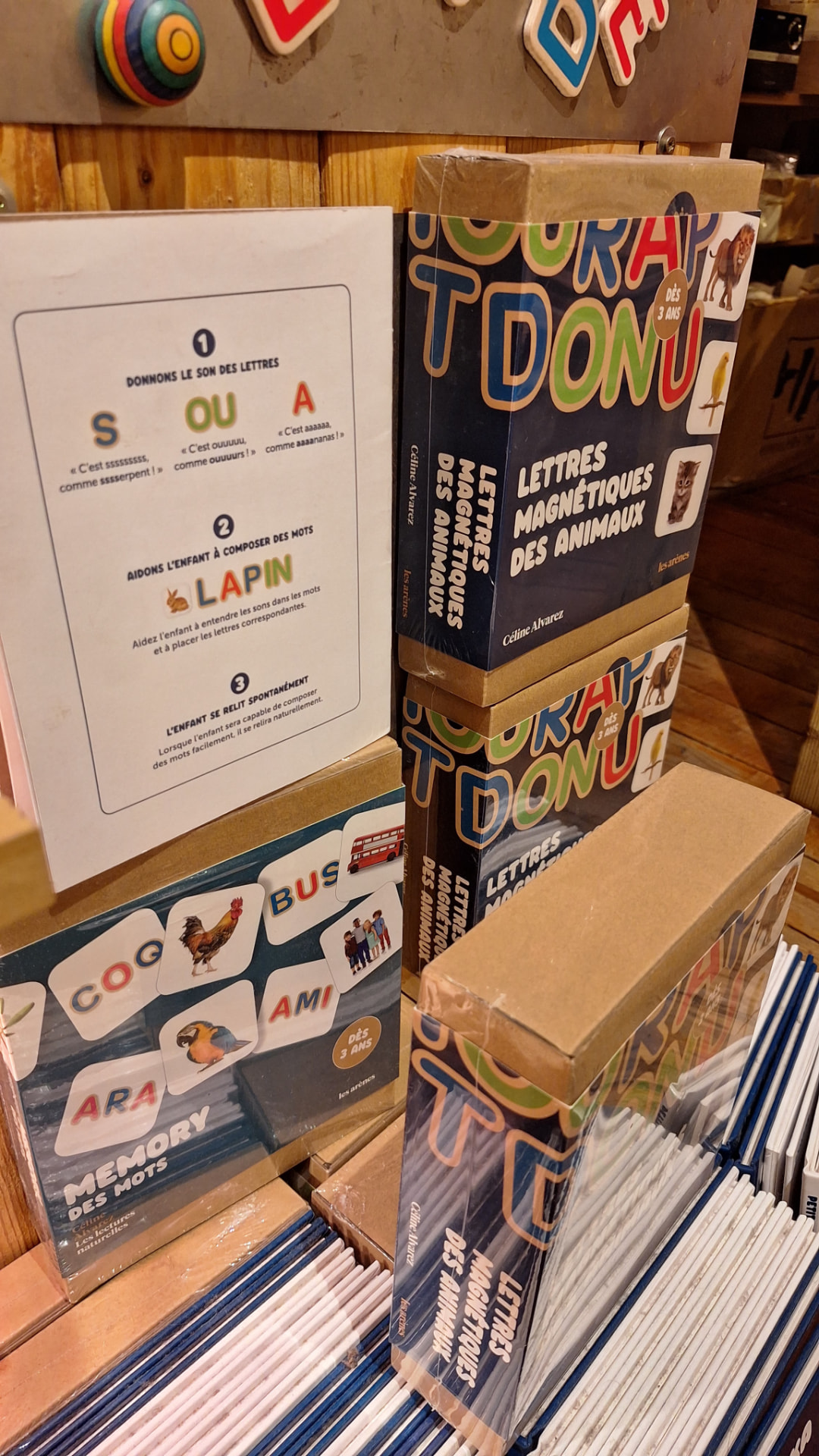 Coffrets Lettres magnétiques des animaux et Memory des mots chez Luxiol
