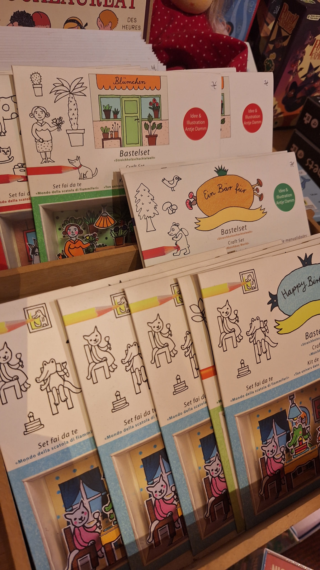 Bastelsets Antje Damm, mondes miniatures en boîte d'allumettes chez Luxiol